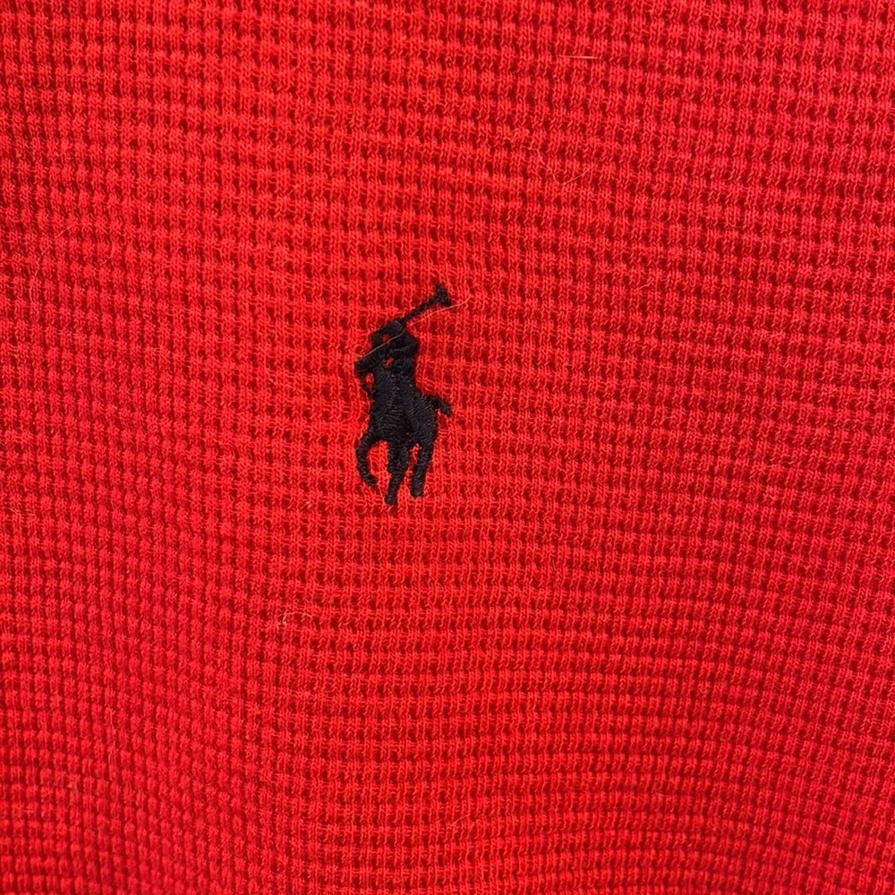 Polo Ralph Lauren Red Waffle Knit T-Shirt – Men’s Small - Picture 3 of 10